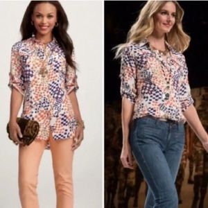 CAbi #404 Grand Prix multi color 3/4 sleeve shirt S